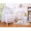 Ensemble de Linge de Lit pour Bébé 7 pcs avec Ciel Noir à Pois Cœurs