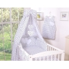 Ensemble de Linge de Lit pour Bébé 7 pcs avec Ciel Noir à Pois Cœurs