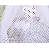 Ensemble de Linge de Lit pour Bébé 7 pcs avec Ciel Noir à Pois Cœurs