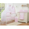Ensemble de Linge de Lit pour Bébé 7 pcs avec Ciel Rose à Carreaux Cœurs