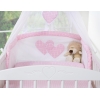 Ensemble de Linge de Lit pour Bébé 7 pcs avec Ciel Rose à Carreaux Cœurs