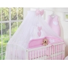 Ensemble de Linge de Lit pour Bébé 7 pcs avec Ciel Rose à Pois Cœurs