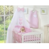 Ensemble de Linge de Lit pour Bébé 7 pcs avec Ciel Rose à Pois Cœurs