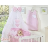 Ensemble de Linge de Lit pour Bébé 7 pcs avec Ciel Rose à Pois Cœurs