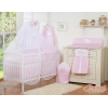 Ensemble de Linge de Lit pour Bébé 7 pcs avec Ciel Rose à Pois Cœurs