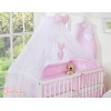 Ensemble de Linge de Lit pour Bébé 7 pcs avec Ciel Rose à Pois Cœurs