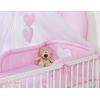 Ensemble de Linge de Lit pour Bébé 7 pcs avec Ciel Rose à Pois Cœurs