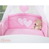 Ensemble de Linge de Lit pour Bébé 7 pcs avec Ciel Rose Cœurs
