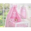 Ensemble de Linge de Lit pour Bébé 7 pcs avec Ciel Rose Cœurs
