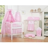 Ensemble de Linge de Lit pour Bébé 7 pcs avec Ciel Rose Cœurs