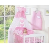 Ensemble de Linge de Lit pour Bébé 7 pcs avec Ciel Rose Cœurs