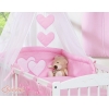 Ensemble de Linge de Lit pour Bébé 7 pcs avec Ciel Rose Cœurs