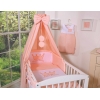 Ensemble de Linge de Lit pour Bébé 7 pcs avec Ciel Rose Poudré Prince / Princess