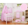 Ensemble de Linge de Lit pour Bébé 7 pcs avec Ciel Rose Rayures Cœurs