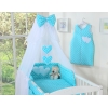 Ensemble de Linge de Lit pour Bébé 7 pcs avec Ciel Turquoise Cœurs