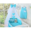 Ensemble de Linge de Lit pour Bébé 7 pcs avec Ciel Turquoise Cœurs