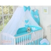 Ensemble de Linge de Lit pour Bébé 7 pcs avec Ciel Turquoise Cœurs