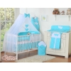 Ensemble de Linge de Lit pour Bébé 7 pcs avec Ciel Turquoise Cœurs