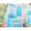 Ensemble de Linge de Lit pour Bébé 7 pcs avec Ciel Turquoise Cœurs