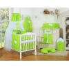 Ensemble de Linge de Lit pour Bébé 7 pcs avec Ciel Vert à Pois Cœurs