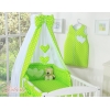 Ensemble de Linge de Lit pour Bébé 7 pcs avec Ciel Vert à Pois Cœurs