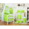 Ensemble de Linge de Lit pour Bébé 7 pcs avec Ciel Vert à Pois Cœurs
