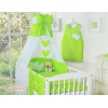 Ensemble de Linge de Lit pour Bébé 7 pcs avec Ciel Vert à Pois Cœurs