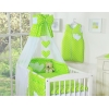 Ensemble de Linge de Lit pour Bébé 7 pcs avec Ciel Vert à Pois Cœurs