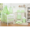 Ensemble de Linge de Lit pour Bébé 7 pcs avec Ciel Vert Cœurs