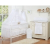 Ensemble de Linge de Lit pour Bébé 7 pcs avec Moustiquaire Blanc Cœurs