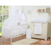 Ensemble de Linge de Lit pour Bébé 7 pcs avec Moustiquaire Blanc Cœurs