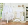 Ensemble de Linge de Lit pour Bébé 7 pcs avec Moustiquaire Blanc Cœurs