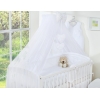Ensemble de Linge de Lit pour Bébé 7 pcs avec Moustiquaire Blanc Cœurs
