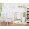 Ensemble de Linge de Lit pour Bébé 7 pcs avec Moustiquaire Blanc Cœurs