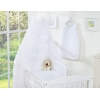 Ensemble de Linge de Lit pour Bébé 7 pcs avec Moustiquaire Blanc Cœurs