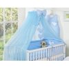 Ensemble de Linge de Lit pour Bébé 7 pcs avec Moustiquaire Bleu Cœurs