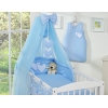 Ensemble de Linge de Lit pour Bébé 7 pcs avec Moustiquaire Bleu Cœurs
