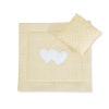 Ensemble de Linge de Lit pour Landau 2 pcs Beige à Pois Cœurs