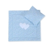 Ensemble de Linge de Lit pour Landau 2 pcs Bleu Fleurs Cœurs