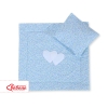 Ensemble de Linge de Lit pour Landau 2 pcs Bleu Fleurs Cœurs