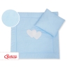 Ensemble de Linge de Lit pour Landau 2 pcs Bleu Rayures Cœurs