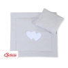Ensemble de Linge de Lit pour Landau 2 pcs Gris Cœurs