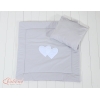 Ensemble de Linge de Lit pour Landau 2 pcs Gris Cœurs