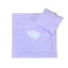 Ensemble de Linge de Lit pour Landau 2 pcs Lila à Pois Cœurs