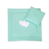 Ensemble de Linge de Lit pour Landau 2 pcs Menthe Cœurs