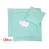 Ensemble de Linge de Lit pour Landau 2 pcs Menthe Cœurs
