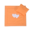 Ensemble de Linge de Lit pour Landau 2 pcs Orange Cœurs