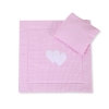 Ensemble de Linge de Lit pour Landau 2 pcs Rose à Carreaux Cœurs
