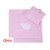 Ensemble de Linge de Lit pour Landau 2 pcs Rose à Carreaux Cœurs