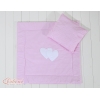 Ensemble de Linge de Lit pour Landau 2 pcs Rose à Carreaux Cœurs